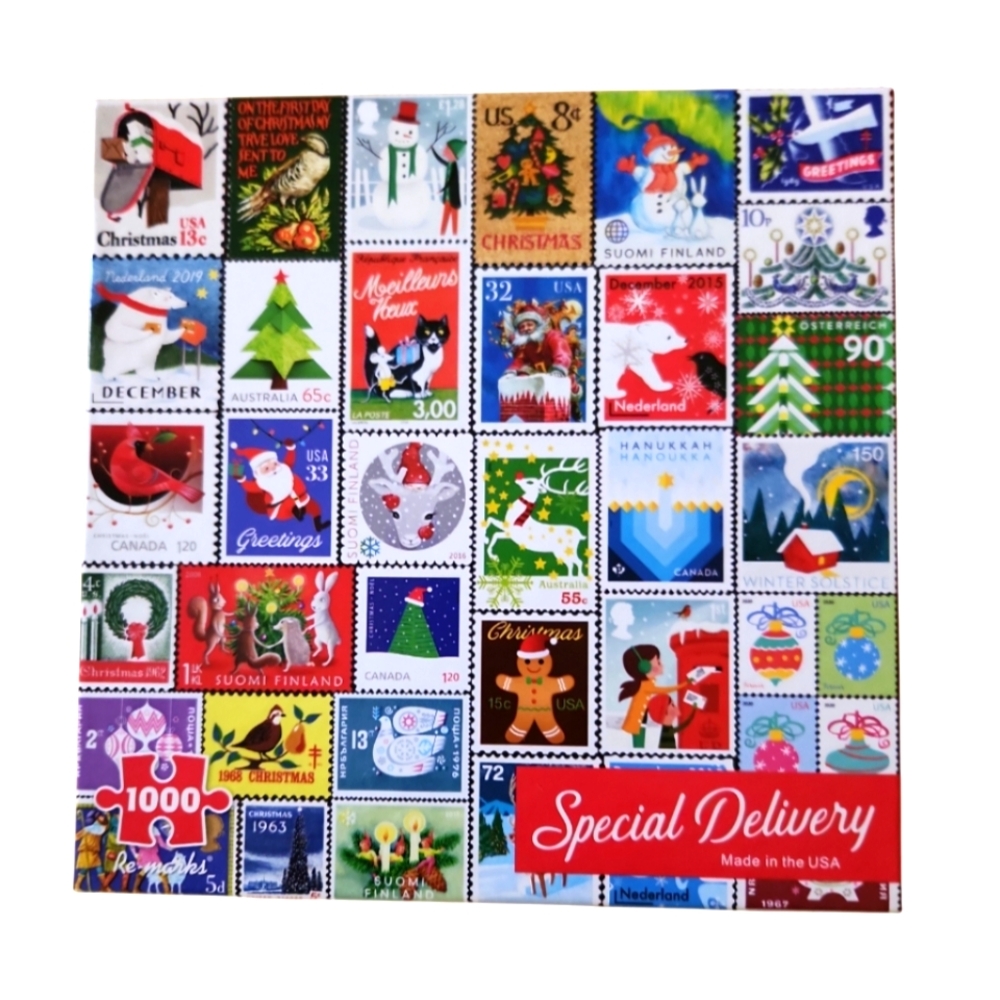Special Delivery Re-Marks 1000pc Christmas Stamp Puzzle
